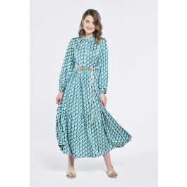 Multicolor Print Flared Dress- Ramadan Style