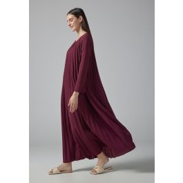 Long Sleeve Pleated Maxi Dress