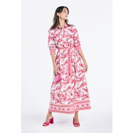 Floral Print Belted Shirt Dress- Ramadan Style