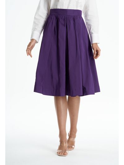 Box Pleat Solid Skirt -Sale