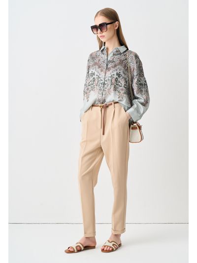 Peg Leg High Waist Trouser
