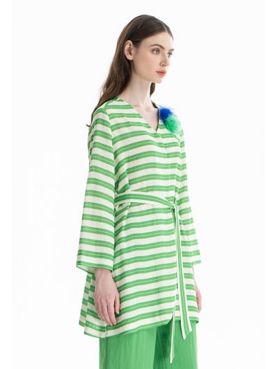 Colorful Wide Stripes Outer Jacket