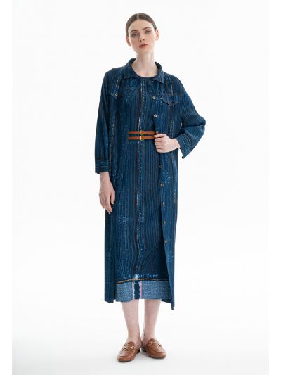 Multicolored Spotty Printed Buttoned Dress -Sale