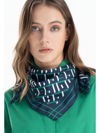 Monogram Patterned Multicolored Scarf