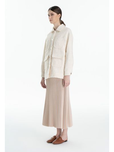 All Over Pleated Elasticated Waist Skirt -Sale