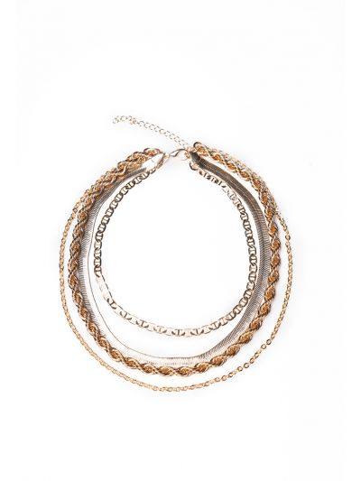 Gold Toned Chain Link Layered Necklace