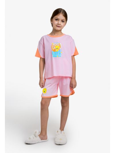 Loony Toones Printed Top and Short Pajama Set (2PCS)
