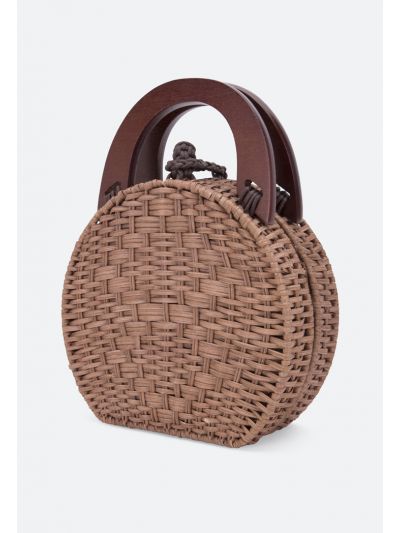 Wood Woven Handbag