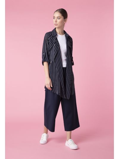 Semi Sheer Striped Outerwear