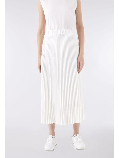 Pleated Stretch A-Line Skirt