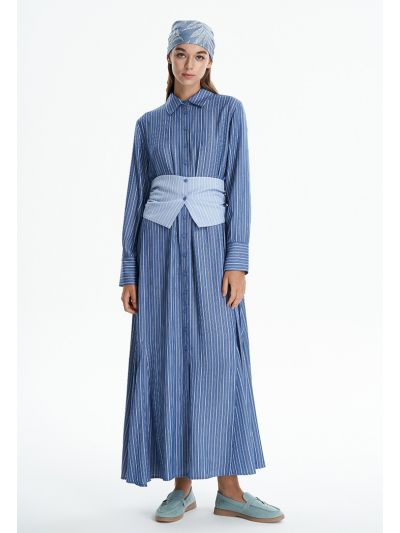 Contrast Stripes Maxi Dress -Sale
