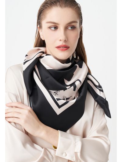 Abstract Print Square Scarf