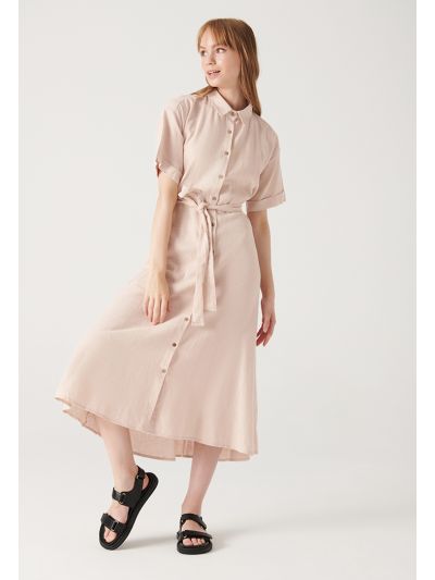 Textured Solid Tiered Dress -Sale