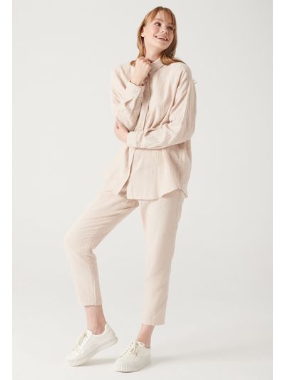 Textured Tiered Flare Shirt and Trouser Set -Sale