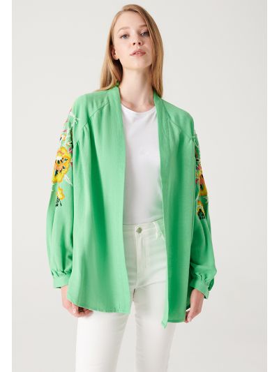 Embroidered Open Cardigan -Sale