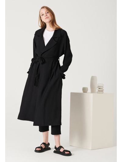 Solid Open Flared Coat -Sale