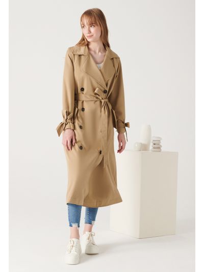 Overlap Single Breasted Midi Coat -Sale