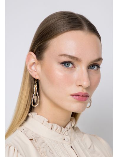 Crystal Embellished Drop Earrings