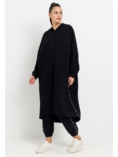 Textured Oversized Hooded Jacket