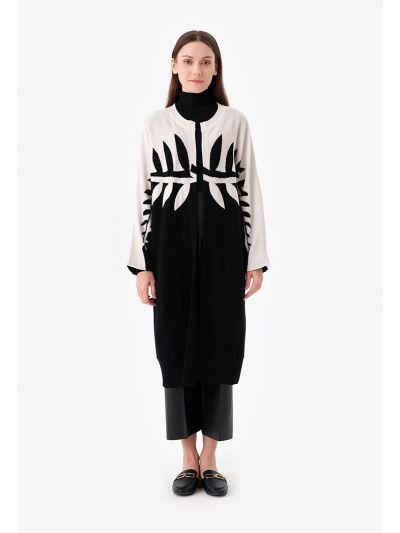 Leaf Knitted Midi Cardigan -Sale