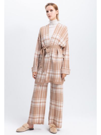 Elasticated Waist Jacquard Knitted Pants