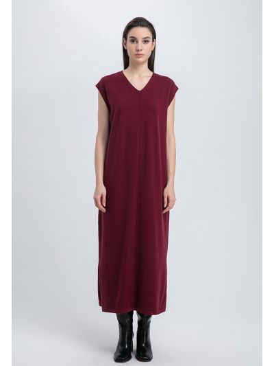 Sleeveless V-Neck Knitted Dress