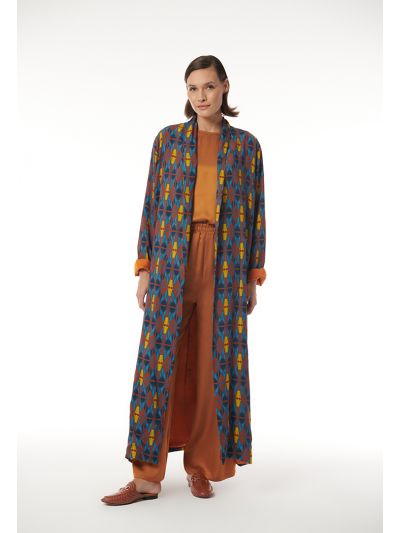 Abstract Rose Mirrored Patterned Maxi Abaya -Sale