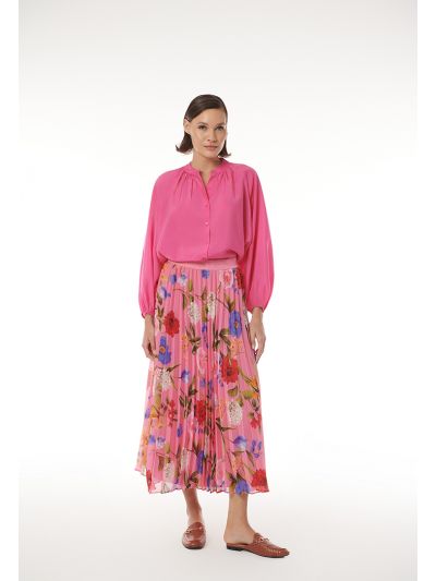 Floral Multi Pleated Maxi Skirt -Sale