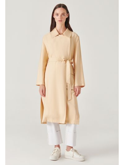 Solid Lightweight Side Slits Coat -Sale