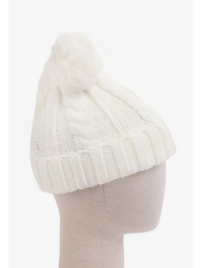 Solid Pom Pom Embellished Beanie