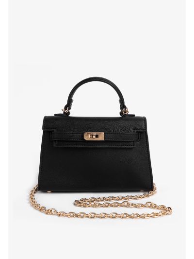 Solid Top Handle Crossbody Bag