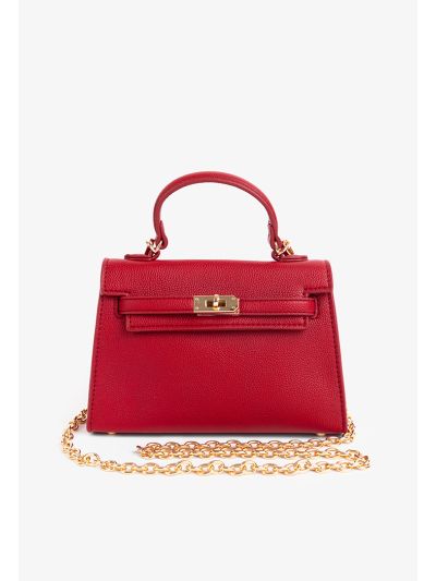 Solid Top Handle Crossbody Bag