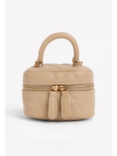 Solid Quilted Crossbody Bag