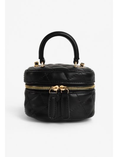 Solid Quilted Crossbody Bag