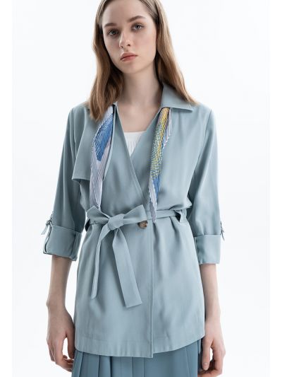 Solid color Double Breasted Jacket -Sale