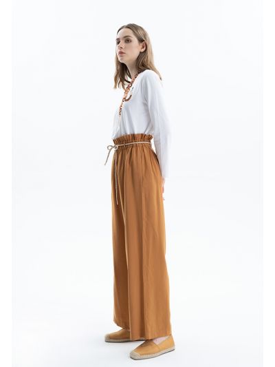 Solid Trouser With Elasticated Waist