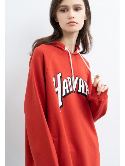 Printed Hooded Sweatshirt With Hood -Sale