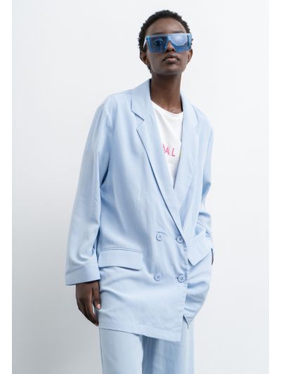 Long Sleeve Solid Double Breasted Blazer -Sale