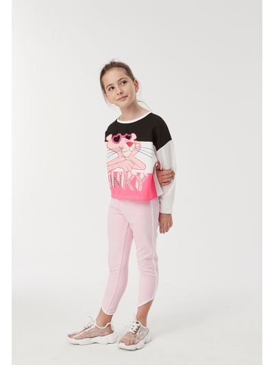 Contrast Piping Pink Panther Pants 