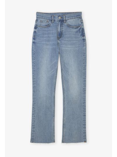 Frayed Hem Solid Jeans