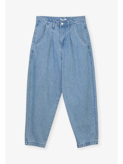 Semi Baggy Denim Solid Pants