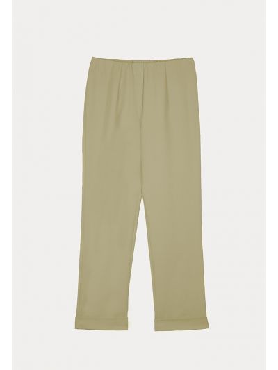 Solid Trouser With Folded Hem