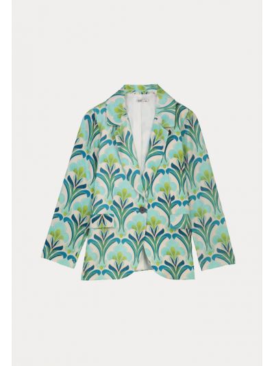 Paisley Printed Bright Multicolored Single Breast Blazer - Work Style