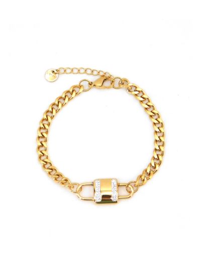 Embellished Padlock Charm Bracelet