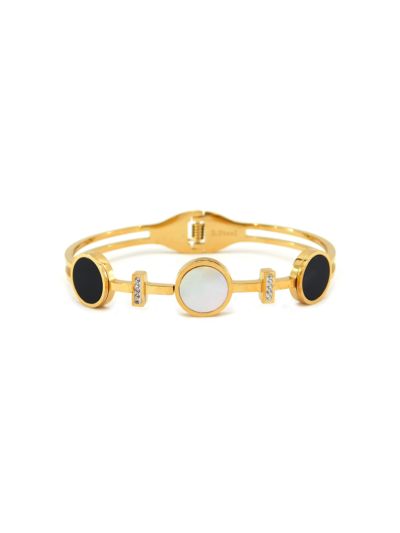 Embellished Crystal & White Opal Bangle