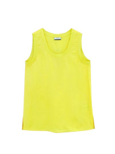 Ribbed Crew Neck Sleeveless Top
