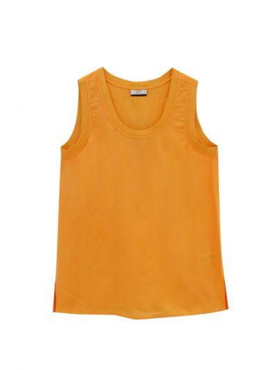 Ribbed Crew Neck Sleeveless Top