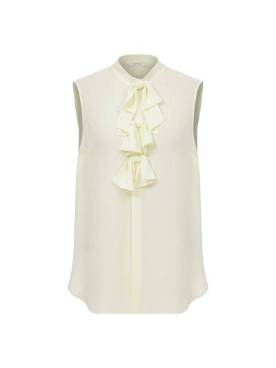 Roman Bow Detail Sleeveless Shirt Lime