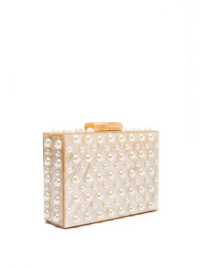 Pearly Resin Clutch Bag