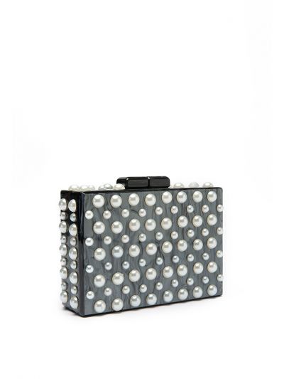 Pearly Resin Clutch Bag